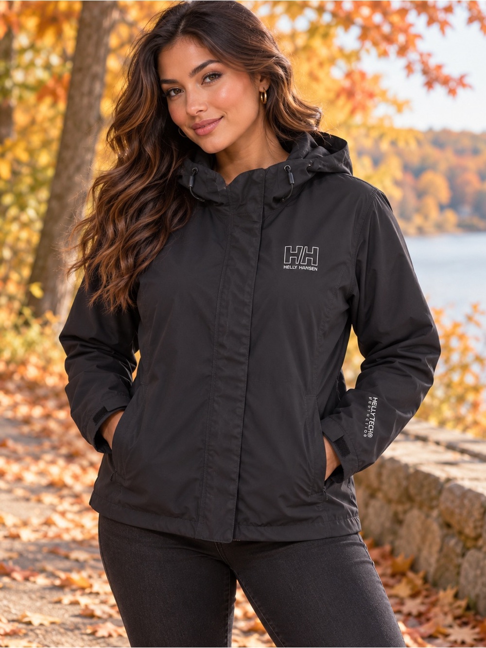 Helly Hansen Women’s M Black HELLY TECH Protection Hooded Rain Jacket